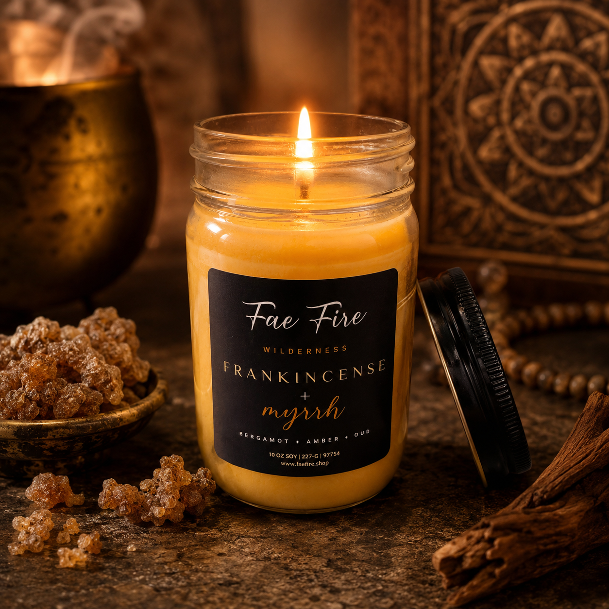 Frankincense + Myrrh | Sacred Resin Soy Candle