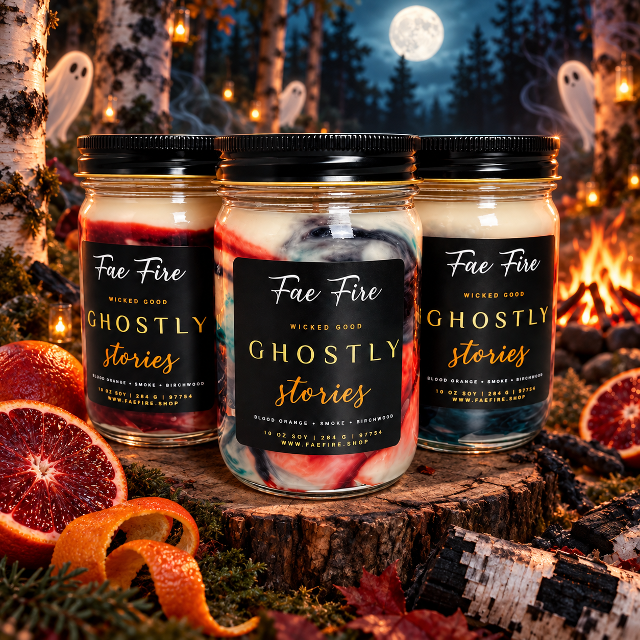 Ghostly Stories | Blood Orange + Toasted Vanilla + Birchwood Soy Candle