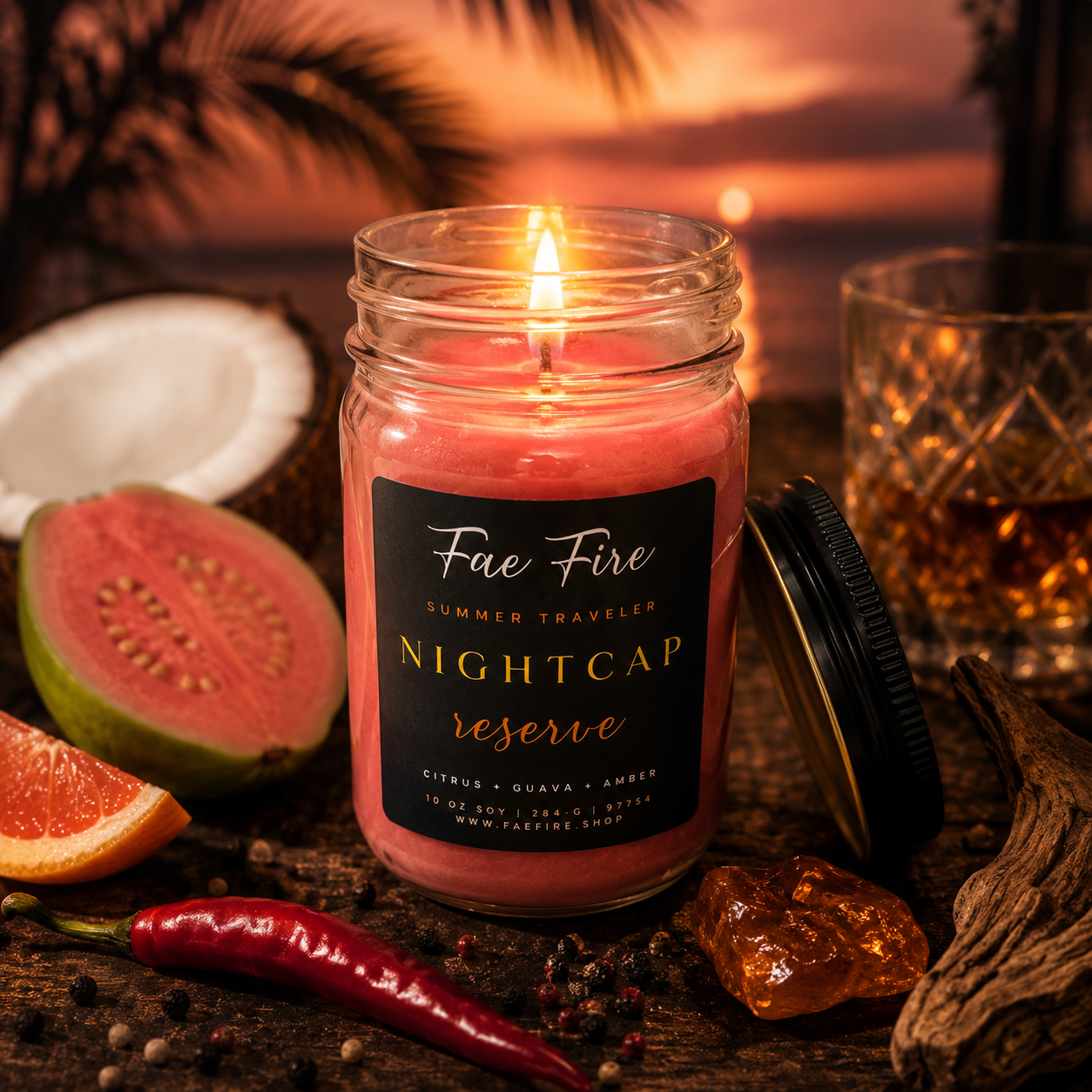 Nightcap Reserve | Citrus + Guava + Amber Soy Candle