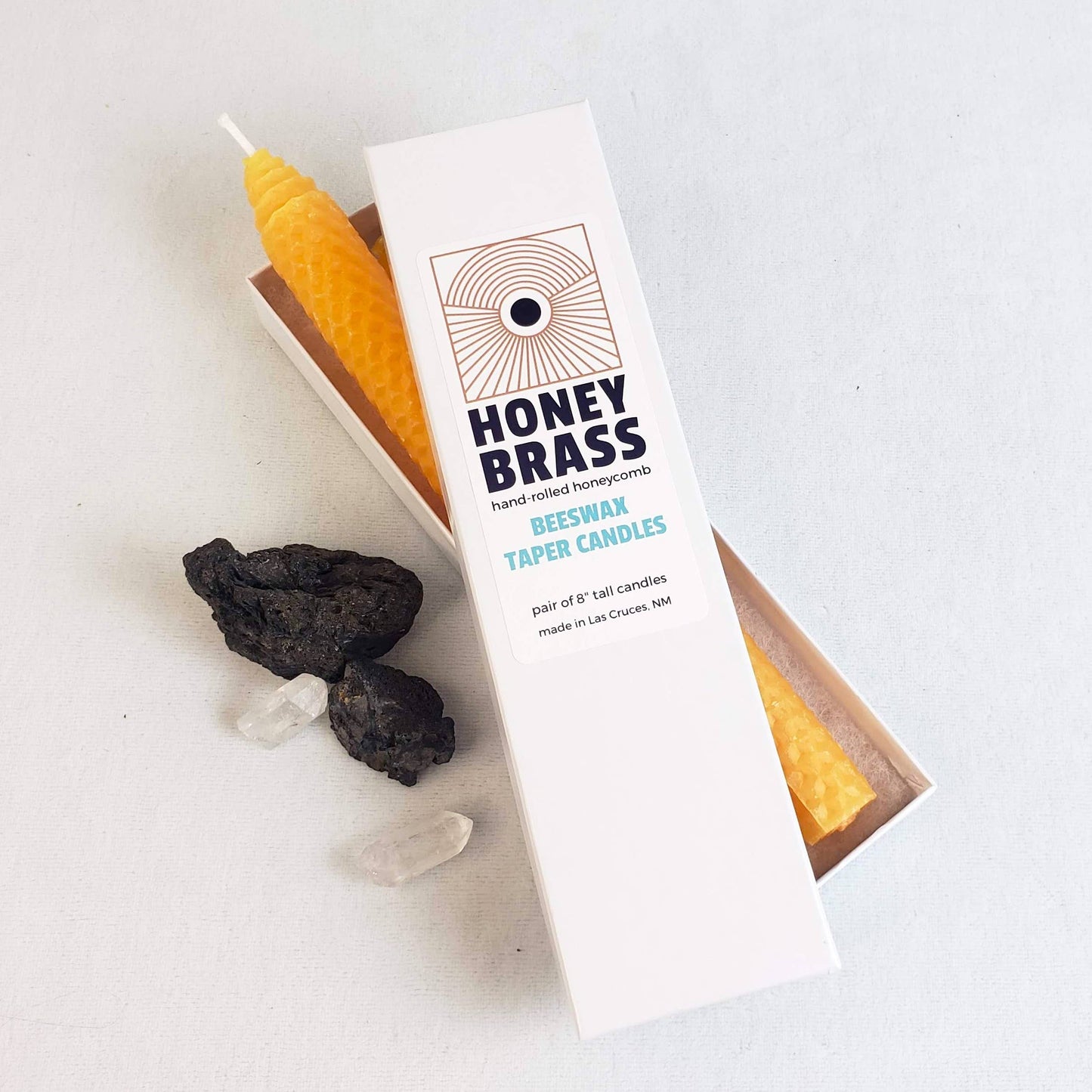 Pair of Saffron Orange Beeswax Taper Candles