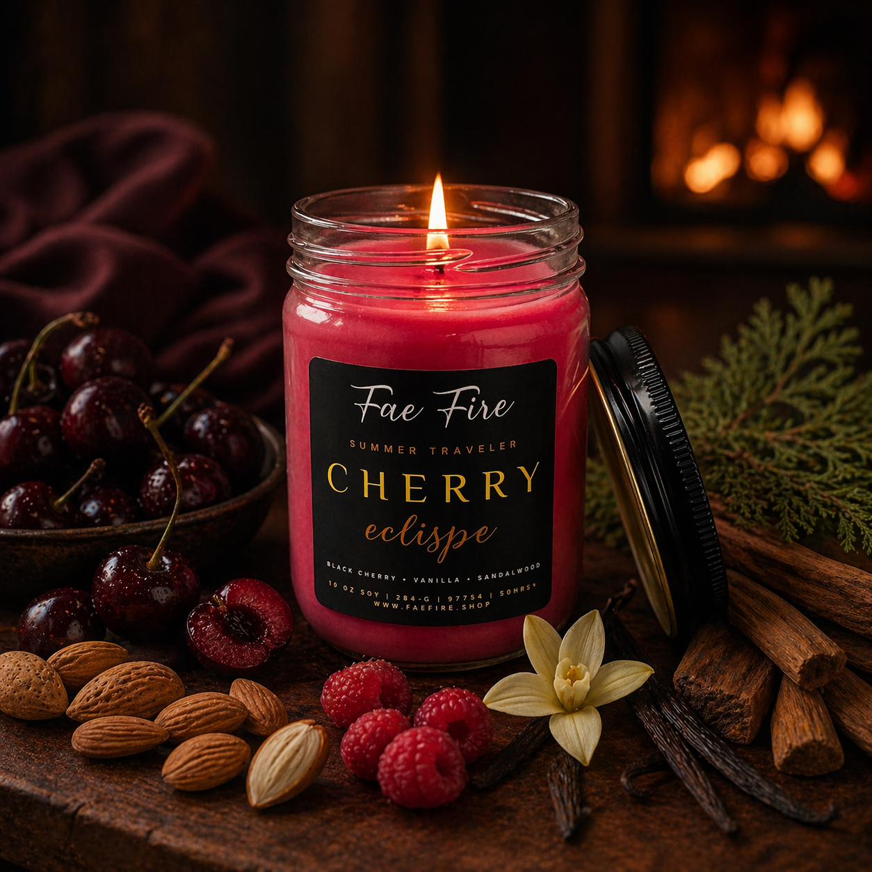 Cherry Eclipse | Black Cherry + Vanilla + Sandalwood Soy Candle