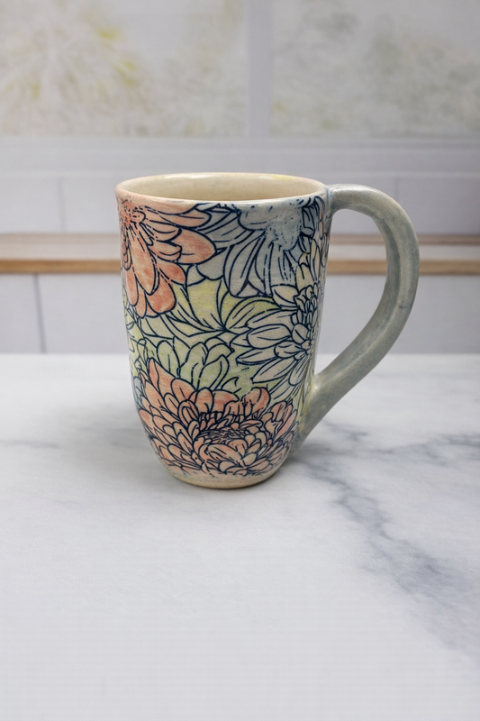 Floral Multicolor Mug | Handmade Ceramics by CS Moss