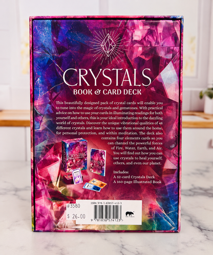 Crystals Book & Card Deck | 52-Card Crystal Guide Set