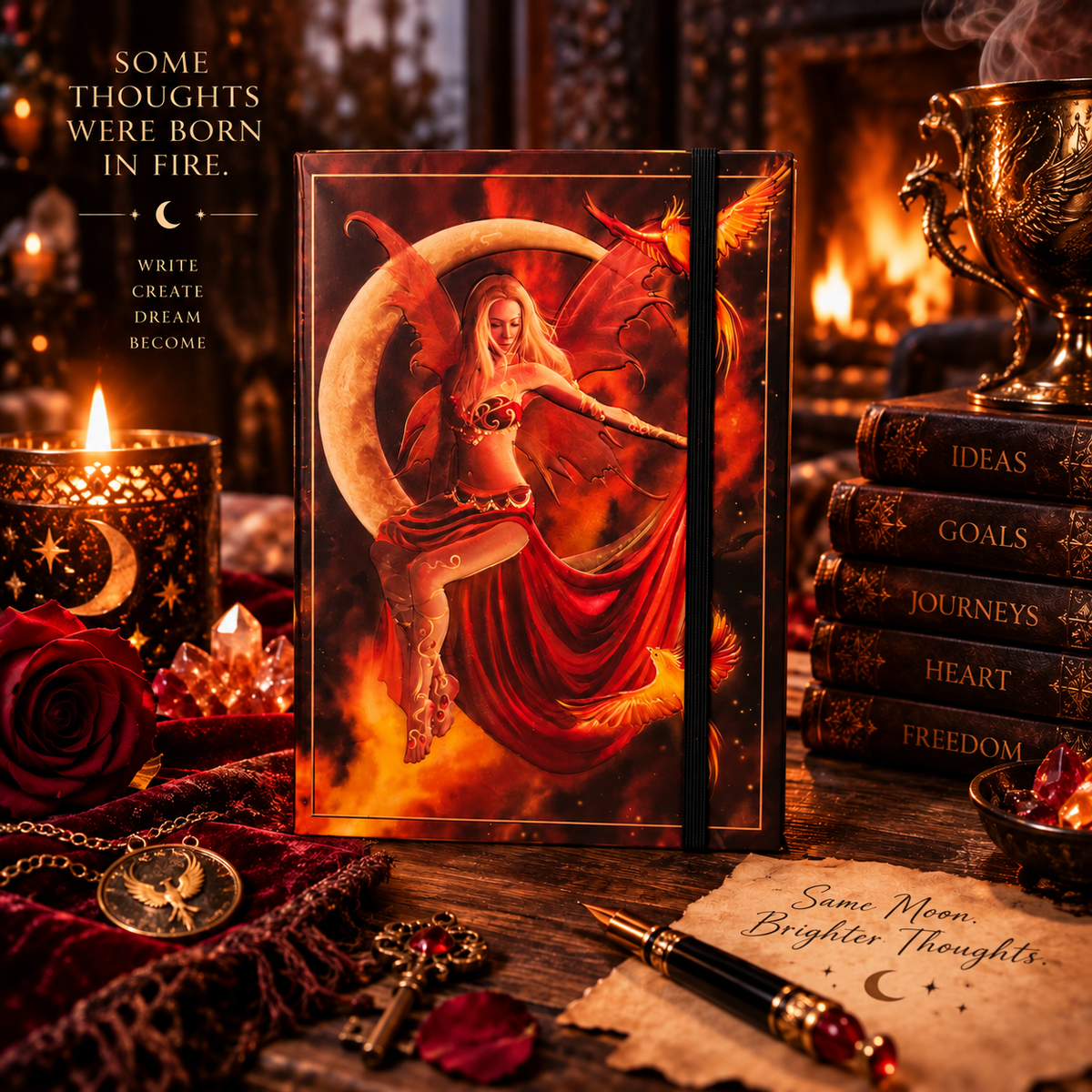 Fire Moon Embossed Journal | Nene Thomas Fantasy Journal