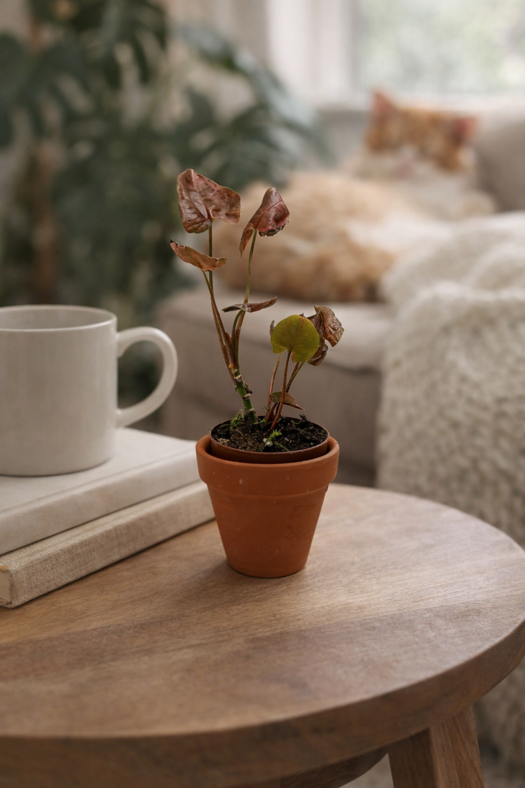 Blushing Terra Plant | Petite Indoor Botanical in Clay Pot| Potted Oasis