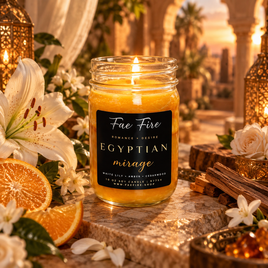Egyptian Mirage | White Lily + Amber + Cedarwood Soy Candle