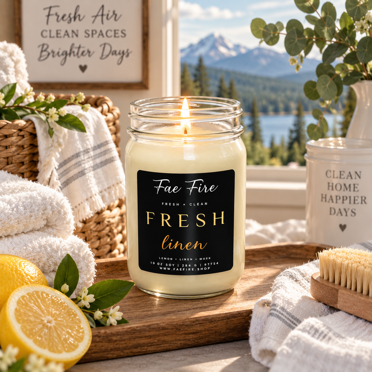 Fresh Linen | Lemon + Linen + Light Musk Soy Candle