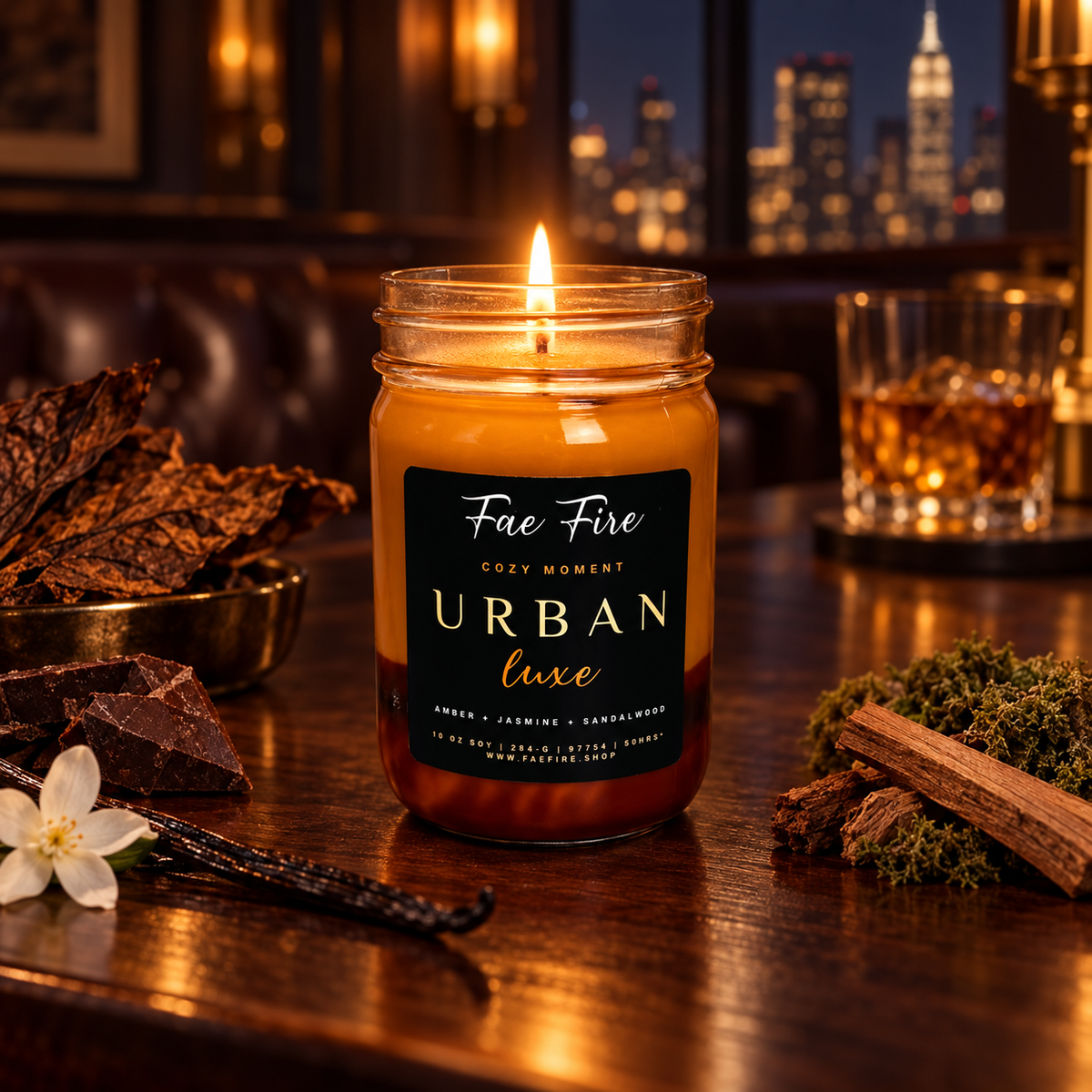 Urban Luxe Candle | Tobacco + Cocoa + Vanilla