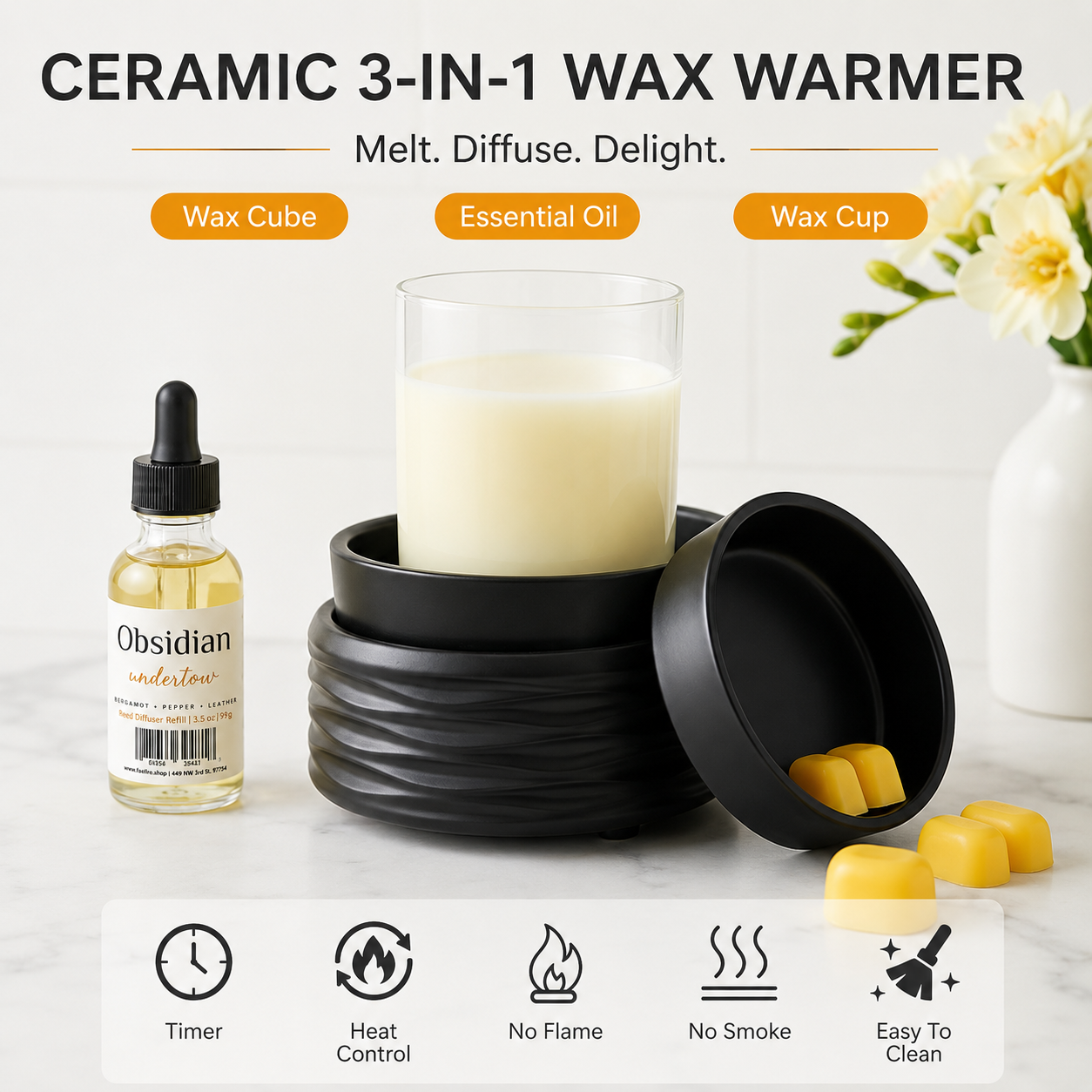 Onyx Wax Warmer + 2 Free Wax Melts