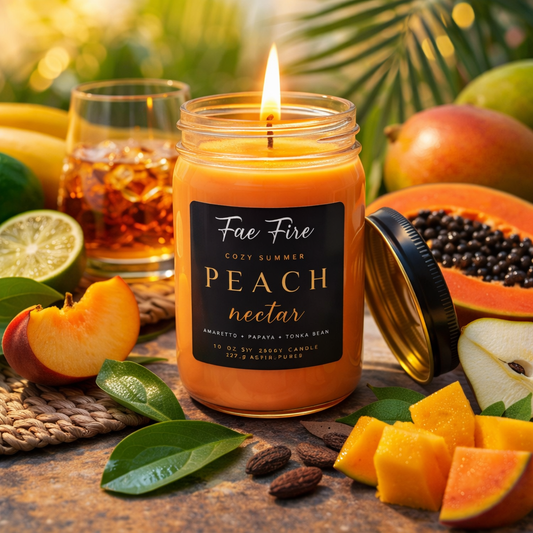 Peach Nectar | Amaretto + Papaya + Tonka Bean Soy Candles