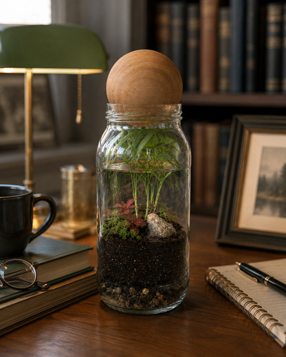 Quiet Grove Terrarium | Handcrafted Succulent Living Decor