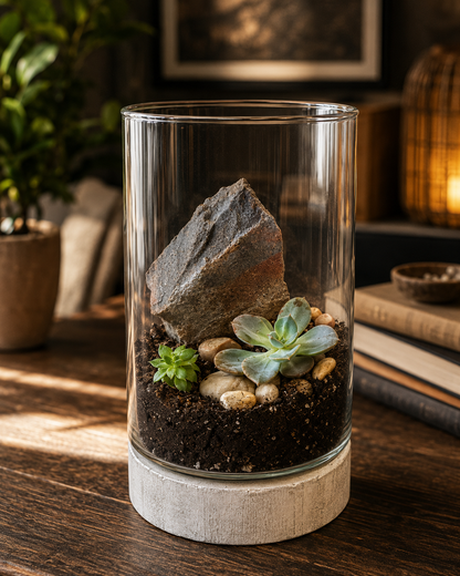 Urban Oasis Terrarium | Handcrafted Living Succulent Decor