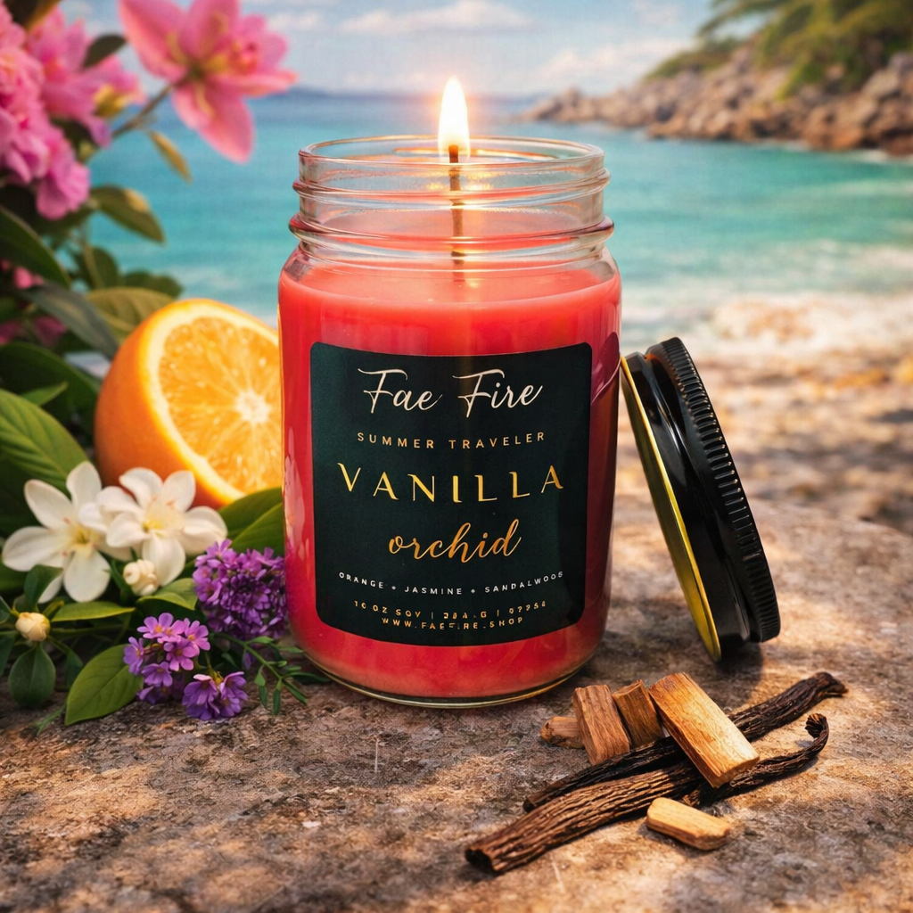 Vanilla Orchid Soy Candle | Orange + Jasmine + Sandalwood