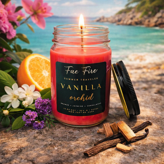 Vanilla Orchid Soy Candle | Orange + Jasmine + Sandalwood