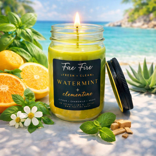 Watermint + Clementine Soy Candle | Citrus + Chamomile + Agave