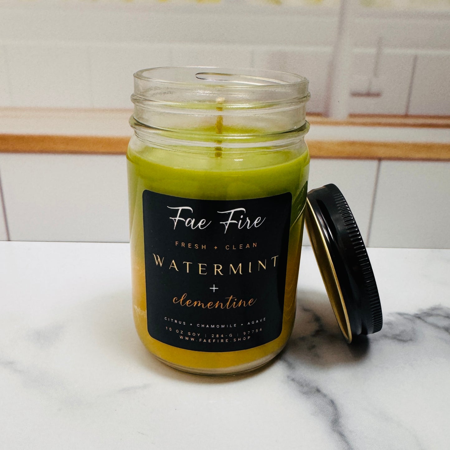 Watermint + Clementine Soy Candle | Citrus + Chamomile + Agave