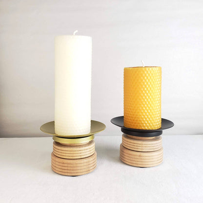 Ivory White Beeswax Pillar Candles
