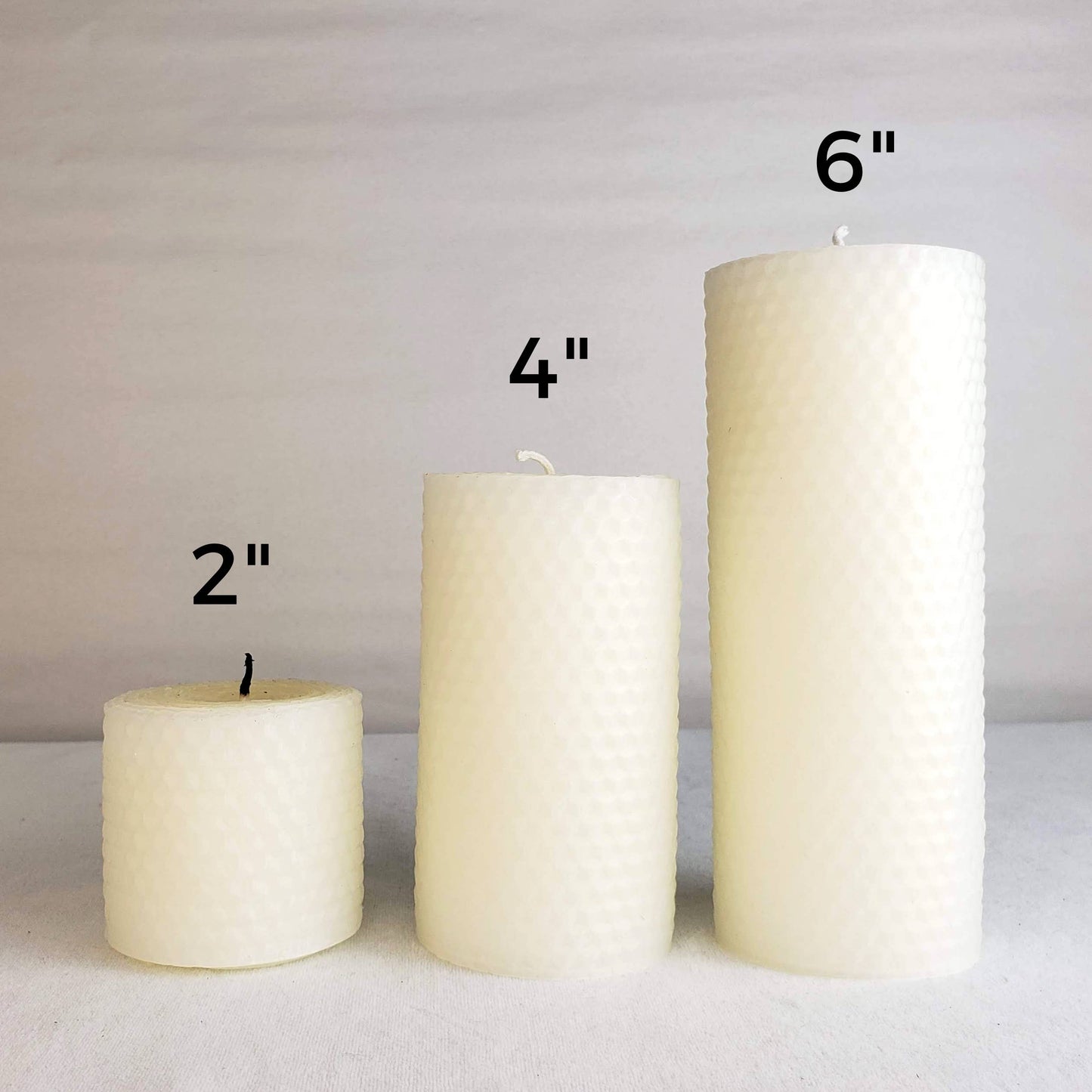 Ivory White Beeswax Pillar Candles