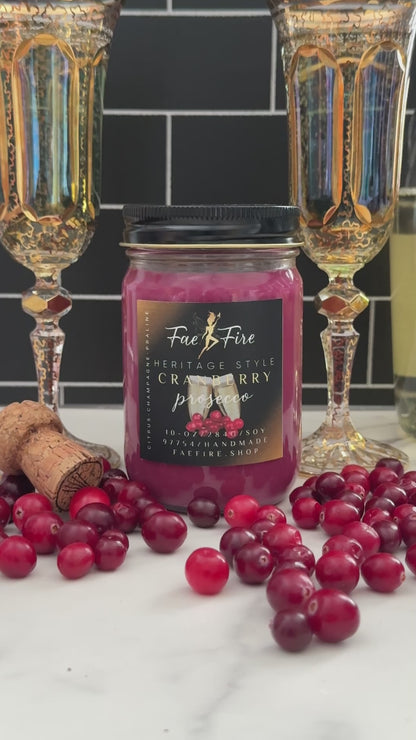Cranberry Prosecco  | Heritage Style 10 oz Soy Candles